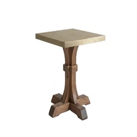 Table d'appoint ronde en bois avec base en forme de vase pour l'ameublement de la maison