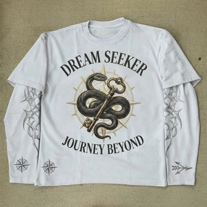 เสื้อยืดแขนยาวสไตล์วินเทจ Y2K ลายกราฟิกสำหรับผู้ชาย ทรงหลวม ผ้าฝ้าย พร้อมลายกราฟิกที่แขนเสื้อแบบกำหนดเอง ขายส่ง - Product Image 3