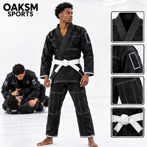 Kimono de Jiu-Jitsu de compétition standard IBJJF, anti-odeur, extensible, séchage rapide, léger, respirant, avec rembourrage renforcé des genoux. - Product Image 2