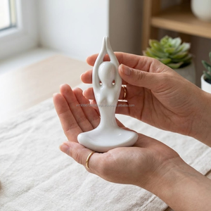 AG Elements - Juego de Figuras de Yoga de Cerámica Hechas a Mano, Escultura Decorativa Temática para Meditación, Adorno Moderno Zen para Mesa - Product Image 5