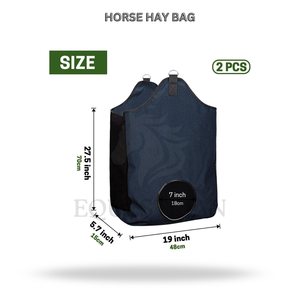 Slow Feed Horse Hay Bag Adjustable Strap Nylon <b>Equestrian</b> Feeding Bag with Front Hole for Stable and Trailer Use - Product Image 2