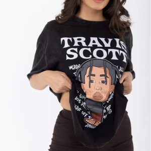 เสื้อยืดผู้หญิงผ้าคอตตอนถักเนื้อหนา 240 GSM ผลิตโดย OEM ทรงหลวมไหล่ตก ดีไซน์โอเวอร์ไซส์ พิมพ์ลายกราฟิกตามสั่ง สำหรับฤดูร้อน - Product Image 3