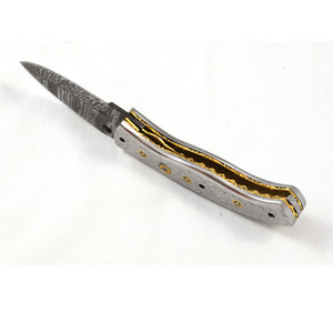 Handmade Damascus Steel Folding Knife Durable Pocket Design Outdoor <b>Camping</b> Hiking Fishing Travel Work Utility <b>Tool</b> - Product Image 4