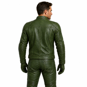 Premium Genuine Leather Motorcycle Suit Mens Plus Size Breathable Abrasion Resistant Street Biker Motorbike Riding Jacket Pants - Product Image 6