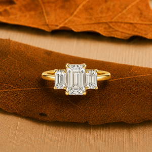 IGI Certified 1.5ct Emerald Cut Lab Grown Diamond Engagement Ring 14K Solid Gold Baguette Side Stones Luxury Bridal Fine Jewelry - Product Image 6