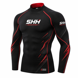 SHH Industries Fully Custom <b>Men's</b> <b>Compression</b> Breathable Rash Guard Quick Dry Sportswear Full Sleeve MMA BJJ Training <b>Shirt</b> - Product Image 3
