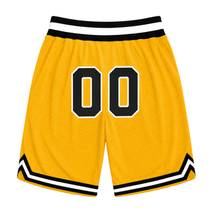 <b>Men</b> Yellow <b>Black</b> Sublimated Mesh Basketball <b>Shorts</b> Polyester Athletic Sports <b>Shorts</b> Team Uniform Training Game Wear Performance - Product Image 2