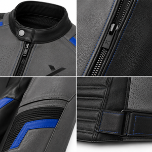 Chaqueta de Motocicleta Deportiva de Cuero Dinámica |   Estampado de Invierno |   Negro/Gris/Blanco/Azul/Marrón |   Fabricante OEM/ODM |   Diseño Premium - Product Image 3