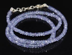 Collier en Tanzanite Facetté Naturel Rondelle 3,5 mm, Chaînes de Perles de Tanzanite pour la Fabrication de Colliers à Prix de Gros - Product Image 5