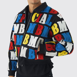 Chaqueta Varsity Personalizada OEM de Marca Privada para Hombre, Satén Chenille, Cierre de Broches con Letras, Cuello y Puños Acanalados, Estilo Urbano - Product Image 6