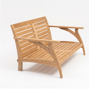 Chaise longue de regatta en teck moderne au design scandinave minimaliste, durable et écologique, avec accoudoirs enveloppants, idéale pour les parcs - Product Image 3
