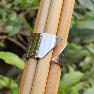 Joyas de Plata de Ley 925 grandes extra anchas de banda plana original India anillos ajustables banda de pulgar proveedores al por mayor - Product Image 3