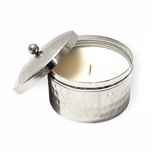 Wholesale <b>Silver</b> Hammered Metal <b>Candle</b> Jars With Lids Round Nickle Plated <b>Candle</b> <b>Holder</b> For Home & Wedding Decoration On Sale - Product Image 1