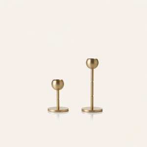 Modern Luxury Metal Taper Candle Holders Set of 3 <b>Slim</b> Gold Metal Candlesticks for Wedding Banquet and Elegant Home Decor - Product Image 3