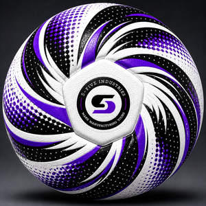 Ballon de football OEM ODM blanc, noir, violet, impression numérique, durable, pour l'entraînement - Product Image 1