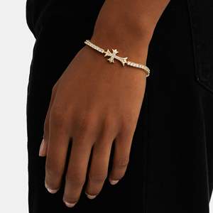Luxury <b>Cross</b> Tennis Bracelet for Women White Gold Plated Stainless Steel AAA Cubic Zirconia Christian <b>Cross</b> Bracelet - Product Image 1