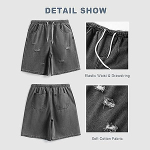 Shorts d'été décontractés pour hommes, séchage rapide, pour jeunes, sports de plein air, plage, grande taille, coupe ample, motif color-block uni - Product Image 6