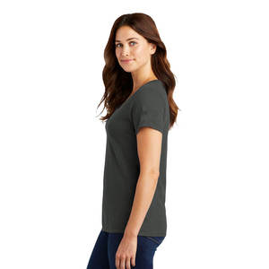 T-shirt d'été pour femme de haute qualité, col rond, manches courtes, couleur unie, 100% coton, jersey décontracté, coupe régulière, longueur longue, toutes saisons - Product Image 2