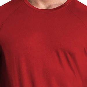 Camiseta de Manga Corta para Hombre, Color Rojo Sólido, Secado Rápido, Corte Regular, Cuello Redondo, Estilo Casual, Tejido de Punto, Ropa Deportiva, 100% Algodón, Logotipo Frontal - Product Image 2