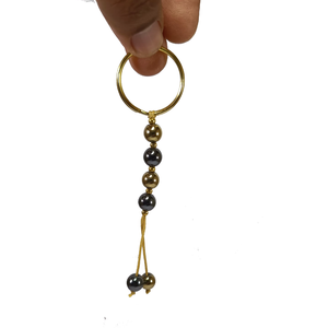 Llavero de cristal de alta calidad con pirita y hematita, llavero de piedra natural, cuentas de piedra curativa, regalo para mujer, llaveros. - Product Image 2