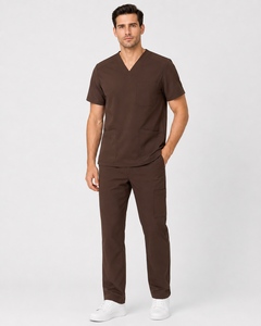 2026 Custom Men Medical <b>Scrub</b> Uniform <b>Sets</b> Elasticity Short Sleeve Crew Neck Top Jogger Pant <b>Scrub</b> <b>Set</b> - Product Image 4