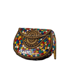 Artisanat de luxe marque à la main mosaïque pochette en métal pour les femmes sac à main de soirée de qualité Unique avec motif de pierre prix Premium - Product Image 1
