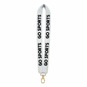 Nouveau lanière perlée Pinkweave Sorority personnalisée avec lettres grecques, porte-badge d'identification réglable avec texte en relief/gravé, sangle de cou - Product Image 2
