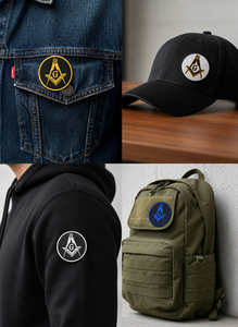 Parche Masónico Bordado Personalizado Ecológico con Compás Cuadrado y Circular, Insignia de Tela Clásica para Prendas - Product Image 2
