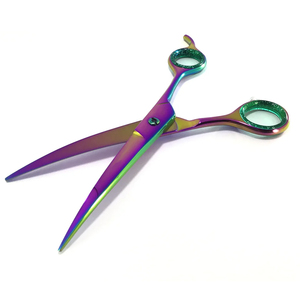 Tijeras de Peluquería Canina y Felina de Acero Inoxidable Curvadas de 6.5 Pulgadas, de Lujo, OEM, con Mangos de Alta Comodidad, Precio al por Mayor - Product Image 4