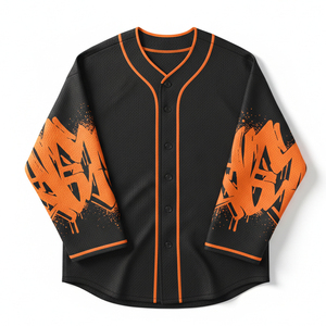 Maillot de baseball personnalisé de haute qualité, vente en gros, vêtements de sport pour hommes, chemise boutonnée respirante, uniforme d'équipe pour hommes - Product Image 1