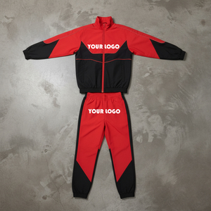 Hot Selling Custom Men's Hooded Printed Tracksuits 100% Cotton 2 Piece <b>Set</b> Unisex 2 Tone Sweat Suits Windbreaker - Product Image 3