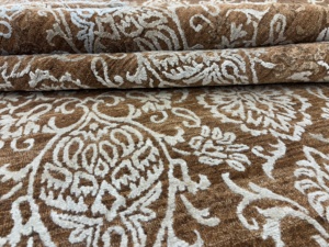 Luxury Brown <b>Printed</b> Wool Viscose Area Rug Handmade Modern Carpet for Living Room <b>Bedroom</b> Home Decor - Product Image 3