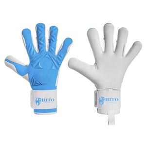 Gants de gardien de but de football professionnels de nouvelle conception, impression en silicone au dos et contact de la paume avant, Letax et coupe hybride - Product Image 3