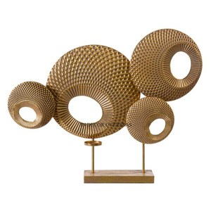 Modern Gold Plated Abstract <b>Face</b> Sculpture Handmade Artistic Decor Tabletop Display Irregular Shape Living Room Accent - Product Image 4
