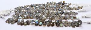 AAA Natural Labradorite Faceted Pear Shape Beads 8x12 MM Labradorite Gemstone Beads 7 Inch Blue Flashy Labradorite Beads Strand - Product Image 4