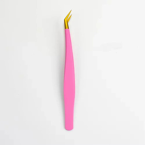 Pince à épiler pour extensions de cils, logo personnalisé, haute qualité, acier inoxydable plaqué, 90 degrés, avec grip diamanté scintillant, précision, antistatique - Product Image 5