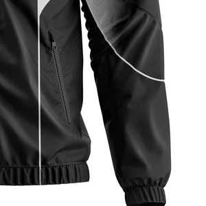 Survêtement homme noir et blanc à blocs de couleur, col rond, fermeture éclair, style vintage, séchage rapide, 100 % nylon, pour l'été, imperméable - Product Image 6