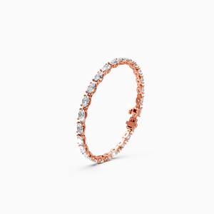 Bracelet ovale Infinity Shine avec diamants de laboratoire de 13,61 carats en or jaune 9 carats, or blanc, or rose - Product Image 3