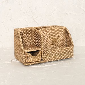 <b>Large</b> rattan pencil case eco friendly weaved pen holder multifunctional <b>desk</b> stationery holders - Product Image 3