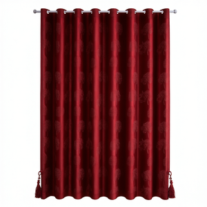 4x9 Feet Classic Style Grommet Curtain Panel <b>100</b>% <b>Polyester</b> <b>Yarn</b> Dyed Pattern for Home Hotel Cafe-Tree Punching Window Treatment - Product Image 2