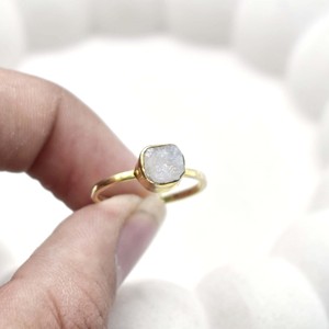 Natural Moonstone Adjustable <b>Ring</b> <b>Gold</b> Plated Collet <b>Set</b> Handmade Gemstone June Birthstone Boho Statement <b>Ring</b> Gift for Women - Product Image 6