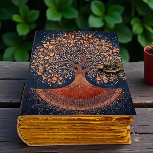 Tree of Life Leather Journal Handmade Blank Spell <b>Book</b> of Shadows Personalized Diary Cottagecore Anniversary Gift 400 Pages - Product Image 3
