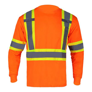 Hi <b>Vis</b> Cotton <b>T</b>-<b>shirt</b> Custom Design Reflective Safety Construction Workwear CE Certified Anti-Bacterial Silver FR Reflective - Product Image 3