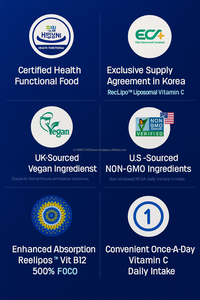 แท็บเล็ตวิตามินซี liposomal ของเกาหลี30จำนวนพร้อมสูตรต้านอนุมูลอิสระที่มีอยู่ - Product Image 2