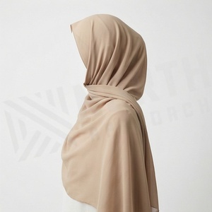 Women Solid Color Chiffon Hijab Breathable Daily Wear Ethnic Scarf Shawl Islam Style - Product Image 3