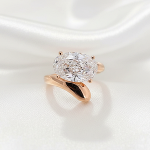 2.50 CT Oval Cut Zircon Diamond Trendy Bypass Shank <b>Solitaire</b> Engagement <b>Ring</b> 925 Sterling <b>Silver</b> Anniversary Wedding Party Gift - Product Image 6