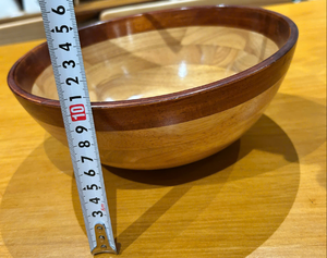 Handcrafted <b>Large</b> Natural Wooden Salad <b>Bowl</b> with Dark Rim <b>Large</b> Serving <b>Bowl</b> for Kitchen, Dining & Home Decor Made in Vietnam - Product Image 3