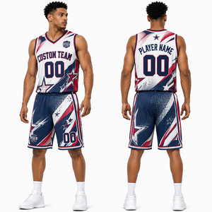 Uniforme de Baloncesto con Diseño Geométrico Personalizado, Conjunto de Camiseta y Pantalones Cortos para Equipo, Fabricante y Proveedor al por Mayor, Malla, Venta al por Mayor - Product Image 1