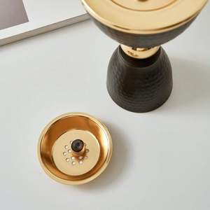 Luxury Black <b>Hammered</b> Metal Mabkhara Gold Sphere Pedestal Bulk Saudi Arabian Bakhoor Burner Tall Goblet Oud Dakhoon <b>Holder</b> - Product Image 4