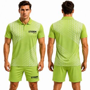Nouvelle conception, uniforme de tennis pour hommes adultes, 100% polyester respirant, logo sur le devant, haute qualité, taille plus, durable, kit de tennis personnalisé pour hommes - Product Image 4